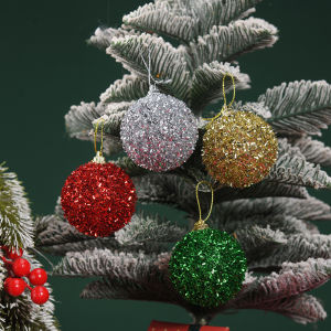 จี้ต้นไม้คริสต์มาสแขวนตกแต่งคริสต์มาสสุขสันต์วันปีใหม่6ชิ้น/กล่อง6ซม. ลูกบอลประดับคริสต์มาสดีไซน์ประณีตสำหรับบ้าน2025วันคริสต์มาส