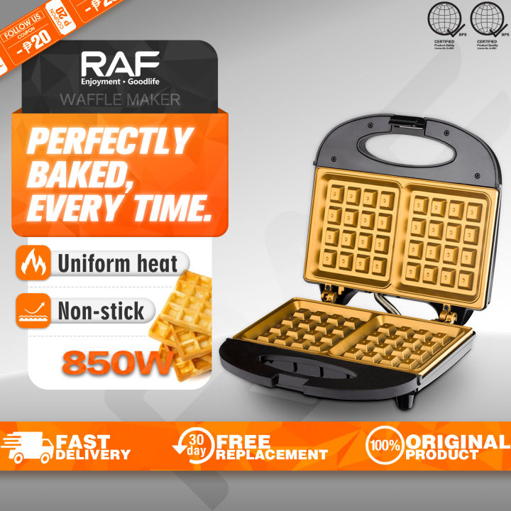 RAF 850W Non-stick Waffle Maker 2 Slice Waffle Machine High quality Hot ...