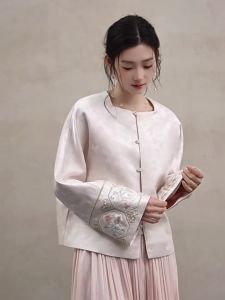 JK&JS | Áo Khoác Cổ Vuông Ngắn Tinh Tế Phong Cách Trung Quốc