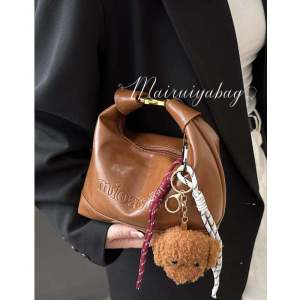 Vintage Brown Dumpling Shaped Shoulder Bag for Women 2024 New Autumn Winter Crossbody Bag Soft PU Leather Handbag