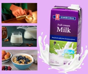 Emborg Full Cream Dairy Milk 1L x9 Bundle Pack - Creamy Nutritious European-Sourced UHT-Treated 3.5% Fat