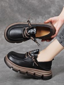 Giày Lười Đế Dày Đế Mềm Đế Xuồng Da Thật Giày Lười Đế Mềm Thoáng Khí Giày Lười Đế Xuồng Hở Mũi Giày Lười Đế Xuồng Mùa Hè Mới Cho Nữ