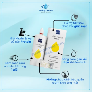 Combo ORTHO-K DEEP CLEAN PRO: 1 nước ngâm Menicare Plus 250ml 1 dung dịch diệt khuẩn kính H2O2