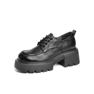 Belle | Thick-soled Oxford Shoes Black Leather