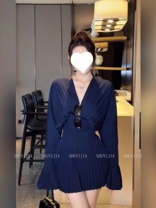 Đầm Dài Tay Thanh Lịch Kiểu Pháp SYJ Shuyijia Che Bụng Giúp Thon Gọn Phong Cách Nữ Hoàng Mùa Thu Cho Phụ Nữ Ngoại Cỡ