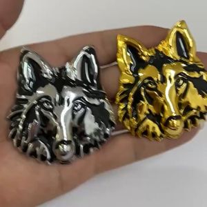 Đầu sói 3D bằng Kim loại độc đáo cá tính dán trang trí ô tô xe máy