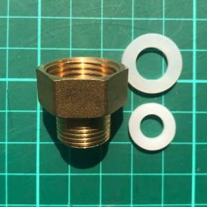 [ตัวแปลงเกลียว] 4 หุน - 3 หุน ข้อต่อทองเหลือง พร้อมซีลยางซิลิโคน