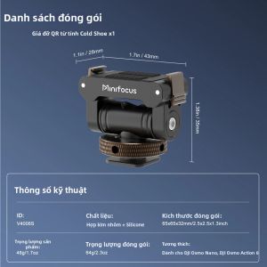 Bộ Chuyển Đổi Đế Gắn Máy Ảnh A6 Cold Shoe Mount Đế Gắn Từ Tính Hai Chiều Với Khả Năng Nghiêng 160 Độ & Xoay 360 Độ ° Khung Xương Bằng Nhôm Xoay Được Cho DJI Osmo Nano/Action 6