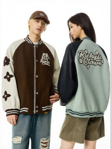RickyisClown | Retro Style Couples Baseball Jacket Autumn