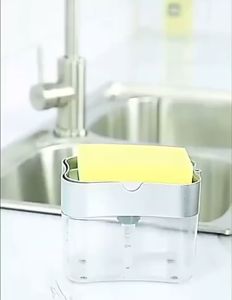 HỘP ĐỰNG XÀ PHÒNG KÈM MÚT RỬA CHÉN 14X10.5X10CM