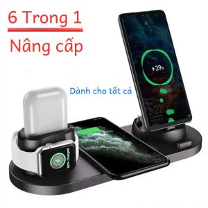 6 Trong 1 Sạc Không Dây Đứng Pad Cho iPhone 15 14 13 12 Pro Max Apple Xem Airpods Điện Thoại Bộ Sạc Nhanh Sạc Dock Trạm