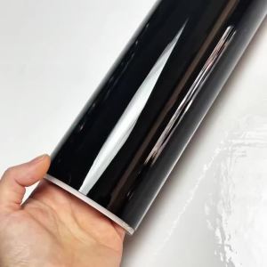 PET Ultra Glossy Piano Black Vinyl Wrap Film With Air Release Self Adhesive Car Wrapping Motorcycle DIY Sticker Decal