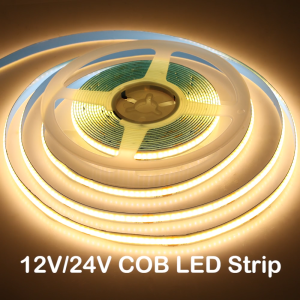 Hunta 5m/10m Waterproof High Brightness COB Light Strip 12V/24V COB LED Decorative Light Strip Cuttable with Adhesive Flexible Light Strip