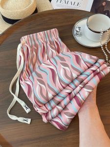 PAIBOLI | High Waist Loose Straight Leg Casual Pants Womens Summer Thin Dyeing Printing Trousers Small Size Fashion Plus Size New 2023