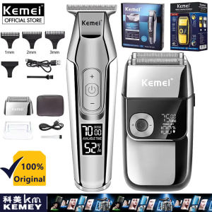 Kemei เครื่องโกน KM-2028ทั้งชุดอุปกรณ์ช่างตัดผม KM-5027เครื่องโกนขนมีดโกนชาร์จได้ USB ชาร์จไฟได้สำหรับผู้ชายไฟฟ้าไร้สายปัตตาเลี่ยน