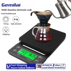 Gemilai 5kg/0.1g Drip Coffee Scale With Timer Portable Electronic Digital Kitchen Scale High Precision LCD Electronic Scales