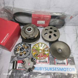 Paketan komplit cvt kvy 5item pully pulley Assy vanbelt rumah roller assy kipas roller gigi stater motor beat karbu Scoopy karbu spacy karbu