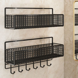 ชั้นวางของในห้องน้ำแบบติดผนัง ไม่ต้องเจาะ ชั้นวางของสำหรับห้องน้ำแบบพับได้ เรียบหรู สไตล์ยุโรป เรียบง่าย ที่แขวนได้หลายชั้น