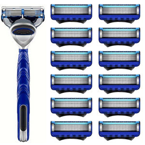 Dao Cạo Râu Bằng Thép Không Gỉ 5 Lớp Kiểu Cổ Điển Lưỡi Dao Có Thể Tái Sử Dụng Dụng Cụ Tẩy Lông Cho Nam Chống Trầy Xước Dùng Được Khi Cạo Ướt