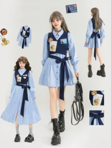 KEIKO | School Style Stripe Shirt Dress A-Line Slimming