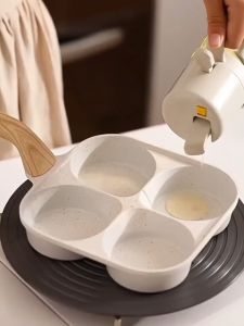 Panci dadar yang menebal dan diperdalam dengan empat lubang panci sarapan tidak memilih kompor