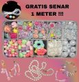 manik DIY aesthetic/1 set lengkap/manik 1 set box/bahan meronce/ manik2 10 sekat. 