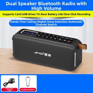 Amoi | Amoi Portable Semicondductor Bluetooth Radio Charger New Model Elderly Use Compact Personal Music Player Metal Body Dual Stereo