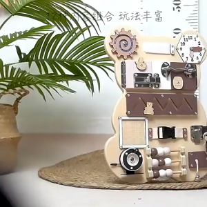 Board Montessori Bear Baby Toddler Sensory Busy Board Montessori Wooden Toys Kids Children Toy