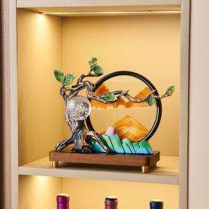 New Chinese Style Resin Sandflow Ornaments Luxury Living Room TV Cabinet Wine Cabinet Decorations for New Home Soft Decoration