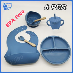 6 PCS Peralatan Makan Bayi Tempat Makan Bayi Silikon Set BPA Free