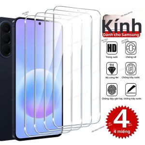 Bộ 4 Miếng Dán Bảo Vệ Màn Hình Kính Cường Lực Full HD Cho Samsung Galaxy A Series A57/A56/A55/A54/A53/A52S/A26/A24/A17/A16/A15/A14 - Trong Suốt Không Che Phủ Toàn Bộ