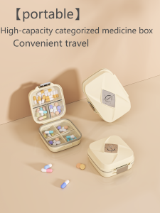 Portable medicine box travel with you for seven days a week medicine box pill box double-layer seven grid moisture-proof