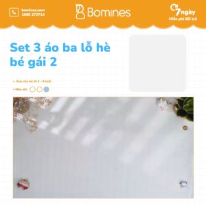 Set 3 Áo 3 lỗ bé gái BOMINES chất thun mặc hè thoáng mát siêu xịn cho bé 2- 8 tuổi 10- 24kg SET3AOBALOHEBEGAI
