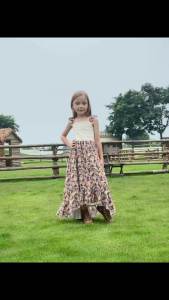BIBIHOU Bohemian Style Dress for Girls Elegant Vintage Butterfly Costume Long dress Girls Clothes From 4 to 12 years old