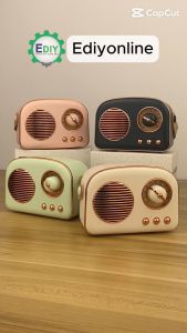 【NEW】 2025 Mini Vintage Rechargeable  Bluetooth TWS USB TF Speaker FM Radio Music Player Portable Audio Stereo Retro insta korean door gift decoration viral