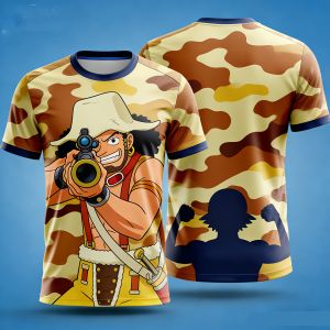 Bandai | One Piece Summer Mens T-shirt Anime Style Ivan Newgett Summer Boys Short-sleeved Punk Casual Trendy Parent-child Wear