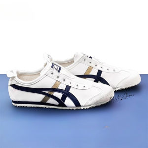 Original Tiger Shoes Classic White/navy Blue/yellow Mens and Womens Canvas Non-slip Lazy Shoes Comfortable Breathable Casual Sneakers 1183A360-116