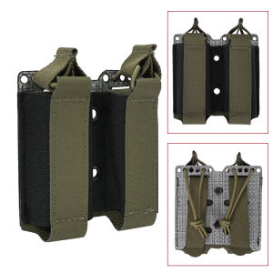 SINAIRSOFT Teglis กระเป๋าแม่เหล็กคู่กระเป๋านิตยสารกลางแจ้งขนาด9มม. เข้ากันได้กับกระเป๋าเป้สะพายหลังแบบเสื้อกล้ามระบบ MOLLE