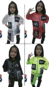 BAJS Blus Jaring Harajuku Anak Keren Bahan Mesh Desain Modern Nyaman untuk Anak
