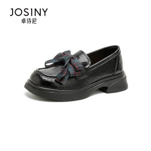 Josiny | Warm Retro Bow Loafers