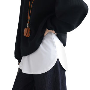 ARC Small Fart Curtain Womens Inner Wear Bandage Dress Sweatshirt Base Handy Gadget Hem Thigh-Length Hip-Covering Fake White Hem Skirt