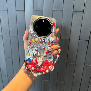 Luxury Polka Dot Kitty Cat Huawei Mate60RS Porsche Phone Case Masterpiece New Year 2025 New Model Mate50RS Women Mate40RS Collectible Limited Edition Chain Silver Paper Space