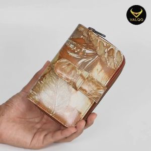 VALQO KAYLA Dompet Kulit Sapi Wanita 13 Kartu 2 Foto Slot Resleting Dompet wanita Dompet kecil Dompet Pendek