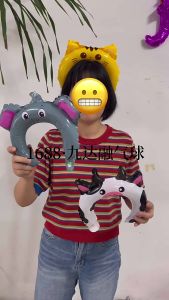 儿童发箍气球卡通动物头饰发卡气球扫码地推小礼品引流道具装饰