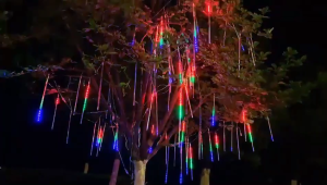 Solar in Meteor Shower Rain Lights LED Outdoor Waterproof Icicle Fairy String Lights for Home Christmas Party Decoration