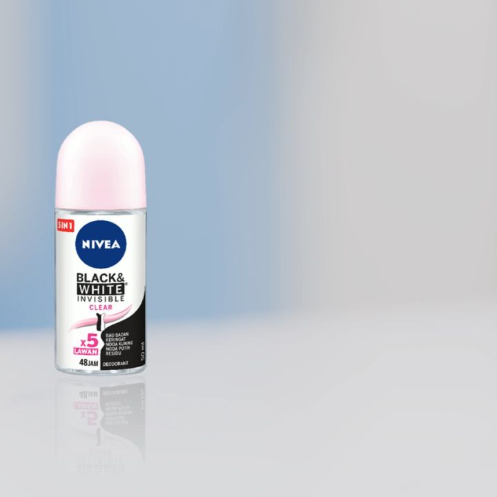 [Paket isi 3] NIVEA Deodorant Roll On Black & White Invisible Original 50ml