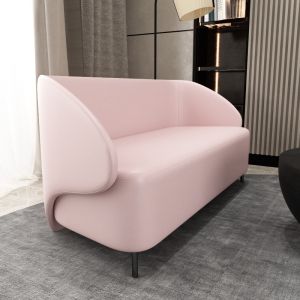 Narrow Small Sofa Straight Row Reception Light Luxury Style Leather Sofa for Waiting Room Rest Area Office And Hair Salon