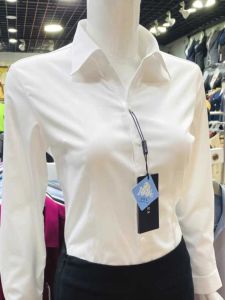 Autumn Office Worker V Neck White Shirt Womens Long Sleeve Business Formal Wear Work Clothes Shirt Plus Size Shoulder Matching Suit Shirt