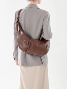 Casual Soft Leather Underarm Bag Womens Large Capacity Commuter Versatile Pleated Dumpling Bag New Korean Style Handbag