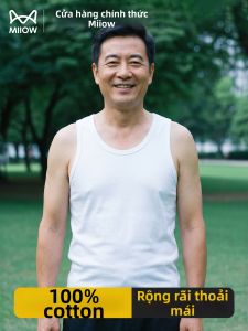 MiiOW | Cotton Mens Vest For Middle-aged and Elderly Summer Fitness